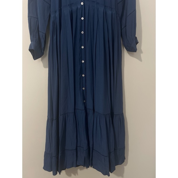 Hatch The Myra Maternity Dress Women's Size 1 Small Blue Lined Boho Prairie - Picture 5 of 15